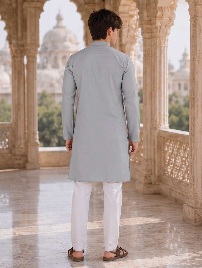 solid straight long kurta - 18736566 -  Standard Image - 3