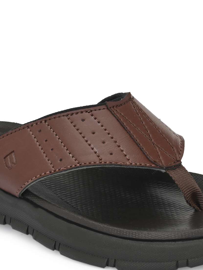 brown synthetic & mesh slip on slippers - 18736823 -  Standard Image - 5