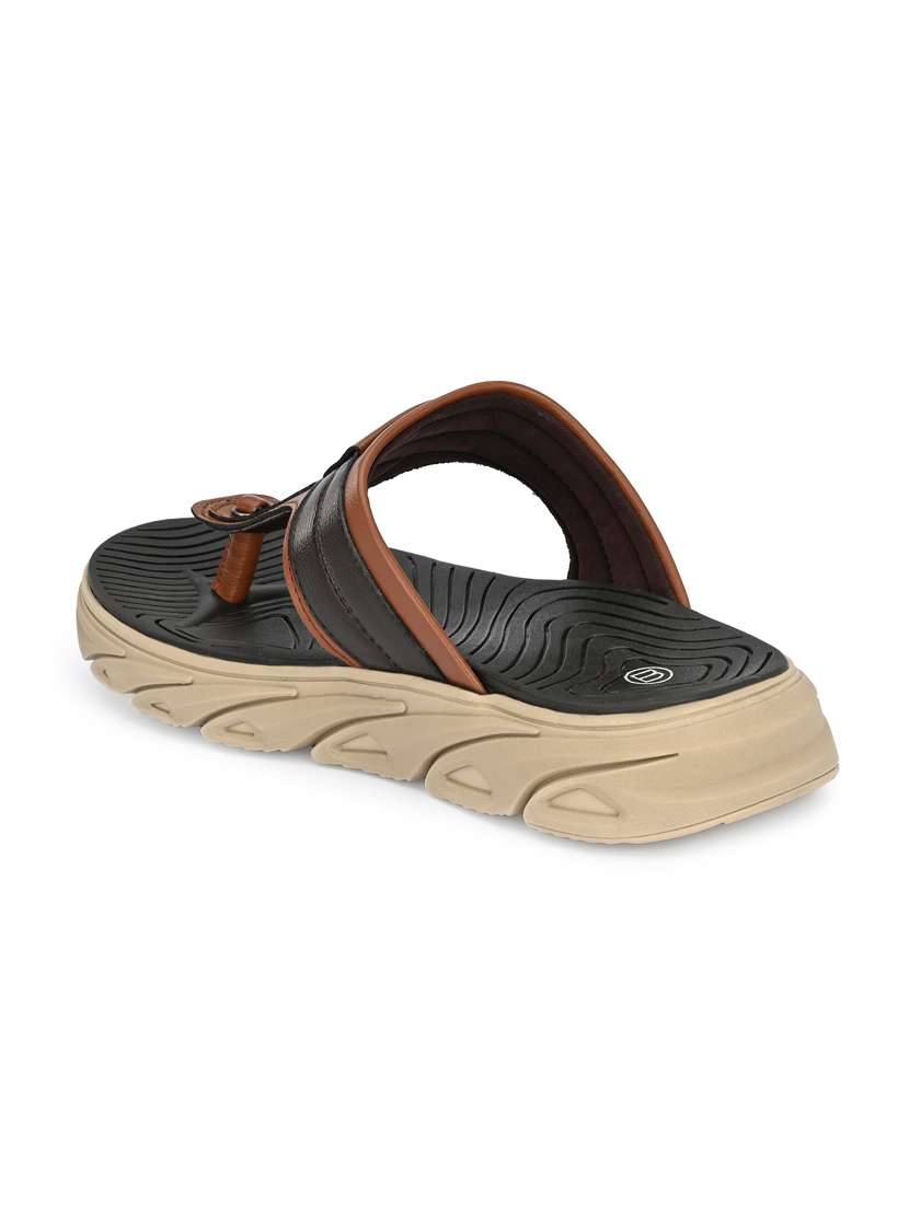 tan synthetic & mesh slip on slippers - 18736830 -  Standard Image - 3