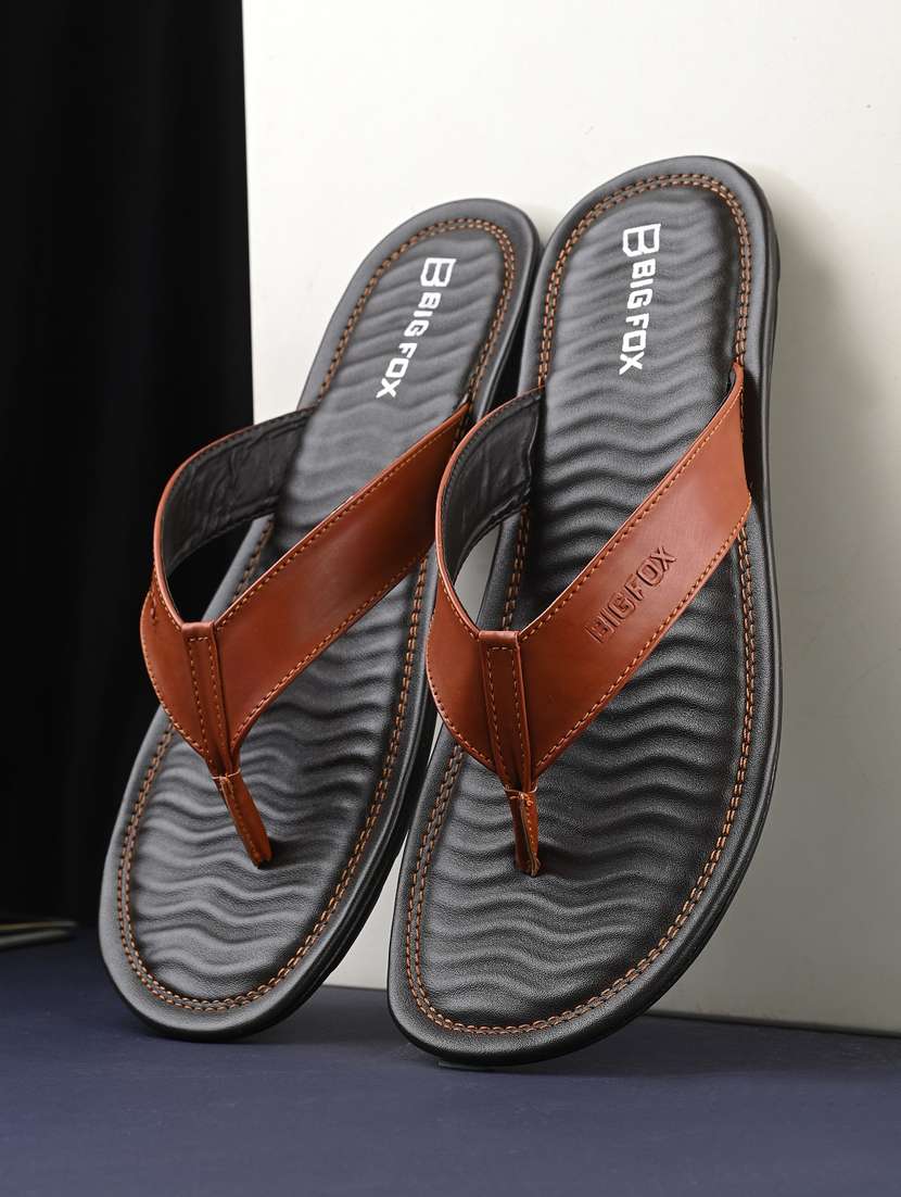 tan synthetic & mesh slip on slippers