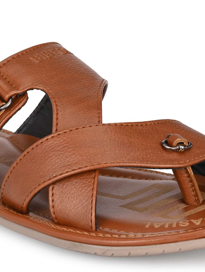 tan synthetic & mesh slip on sandals - 18736872 -  Standard Image - 5