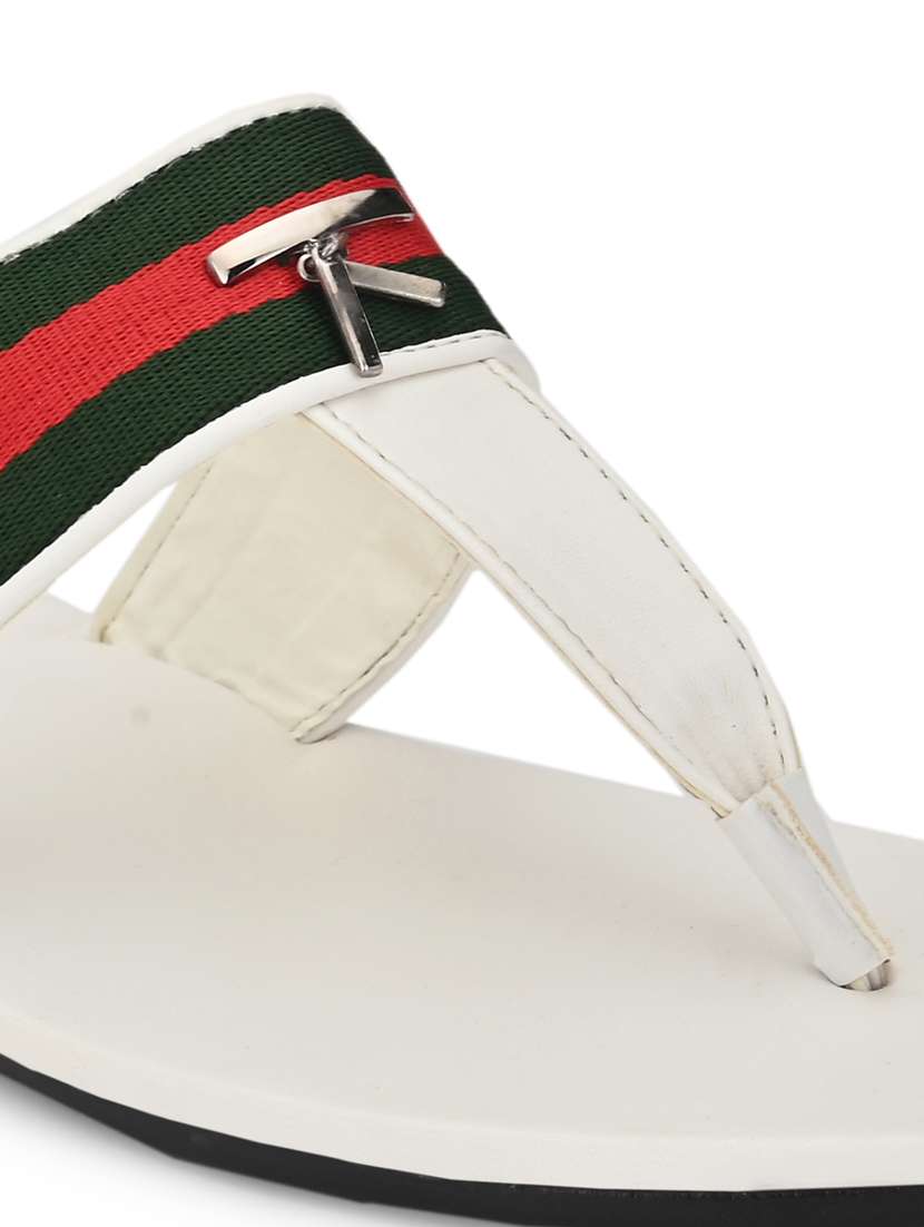 White Synthetic & Mesh Slip On Sandals - 18736890 -  Standard Image - 5