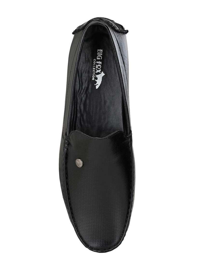 black synthetic slip on loafers - 18736943 -  Standard Image - 3