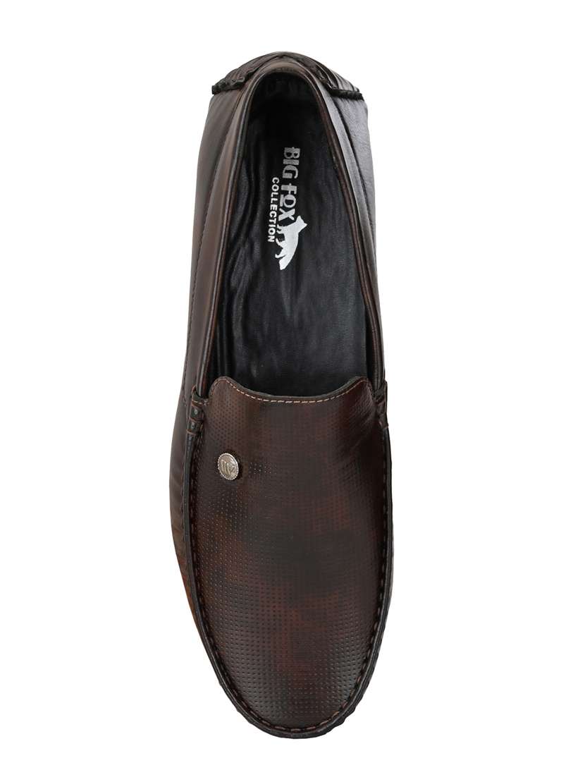 brown synthetic slip on loafers - 18736944 -  Standard Image - 3