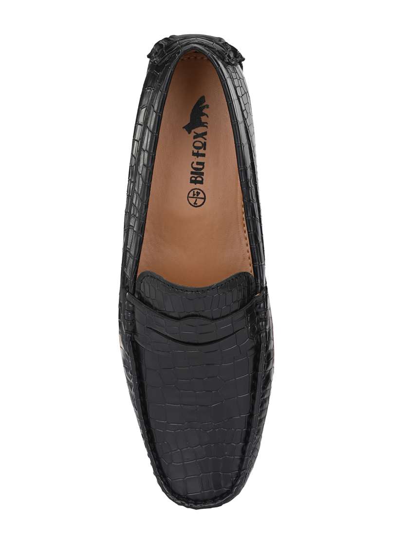 black synthetic slip on loafers - 18736947 - Standard Image - 3