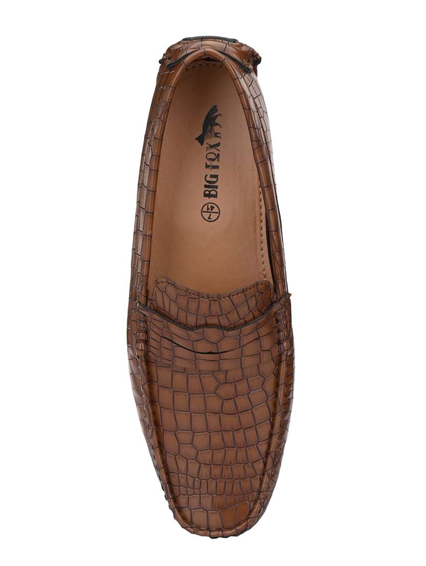 brown synthetic slip on loafers - 18736948 - Standard Image - 3