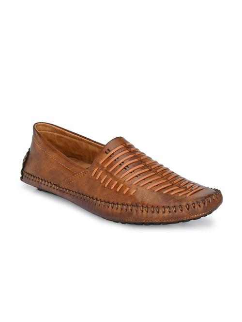 tan synthetic slip on loafers - 18736959 -  Standard Image - 0