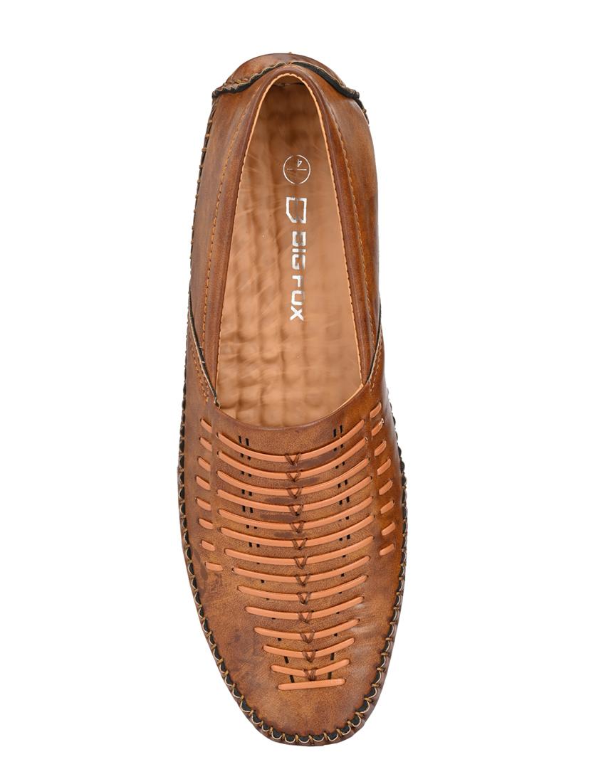 tan synthetic slip on loafers - 18736959 - Standard Image - 3