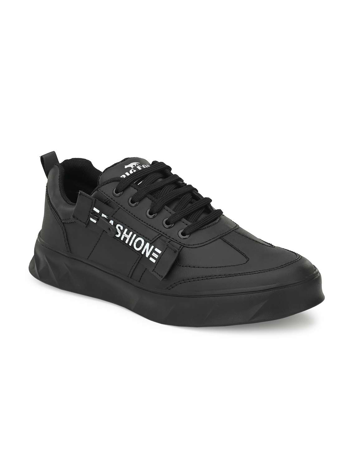black synthetic lace up sneakers - 18737013 - Zoom Image - 0