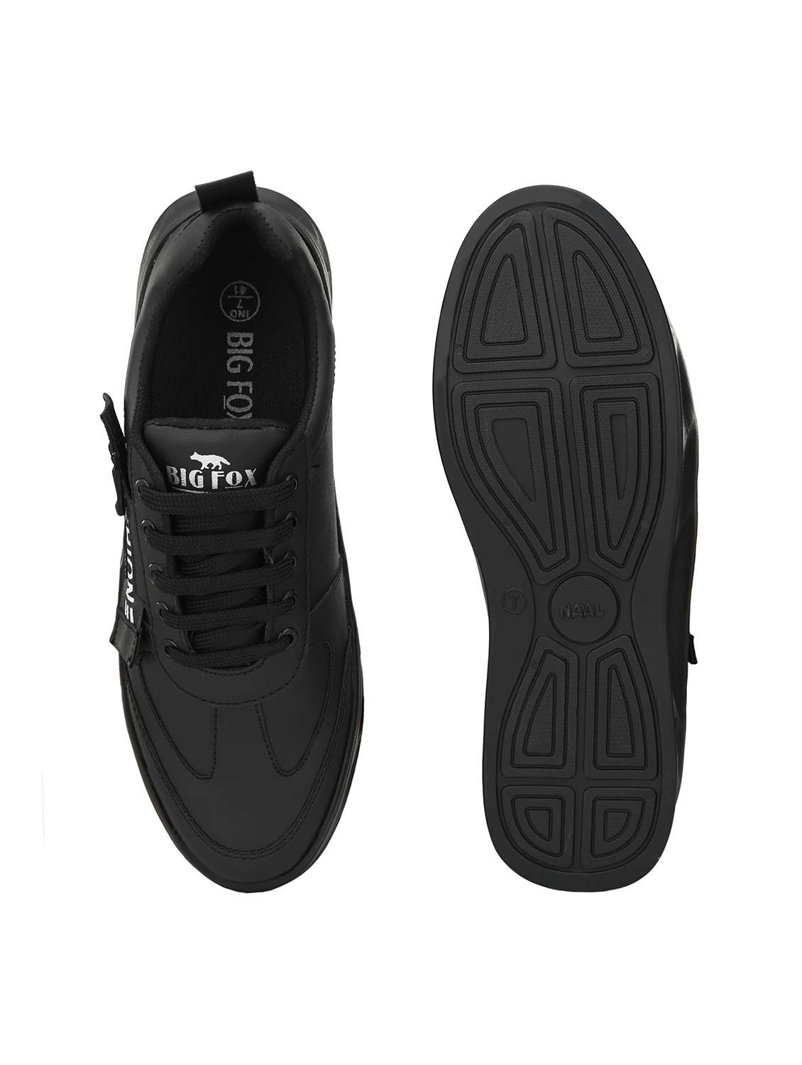 black synthetic lace up sneakers - 18737013 - Standard Image - 3