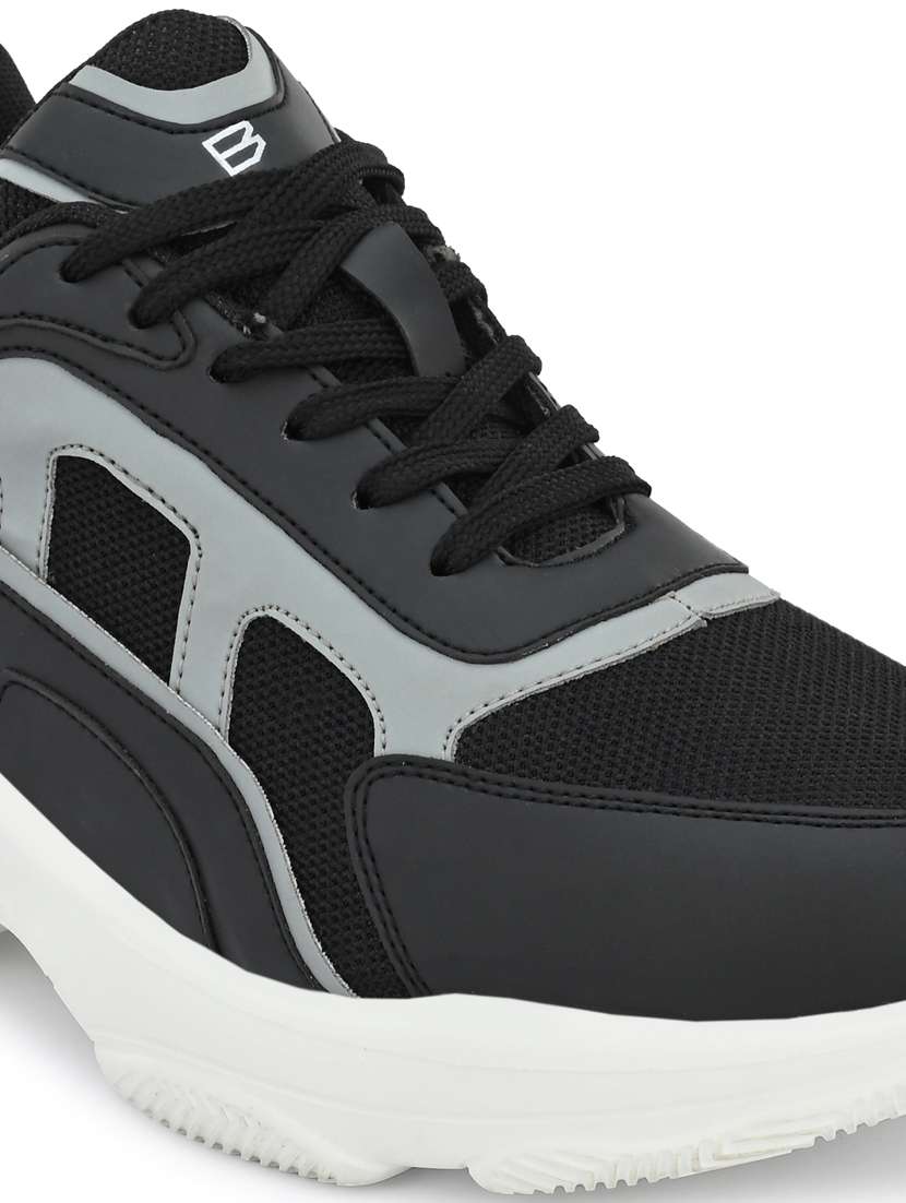 black mesh & synthetic lace up shoes - 18737036 - Standard Image - 5