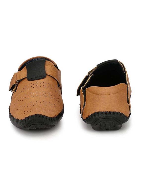 tan synthetic & mesh slip on sandals - 18737118 - Standard Image - 3