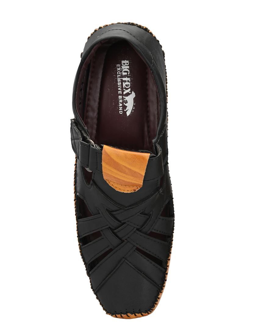 black synthetic & mesh slip on sandals - 18737127 - Standard Image - 3