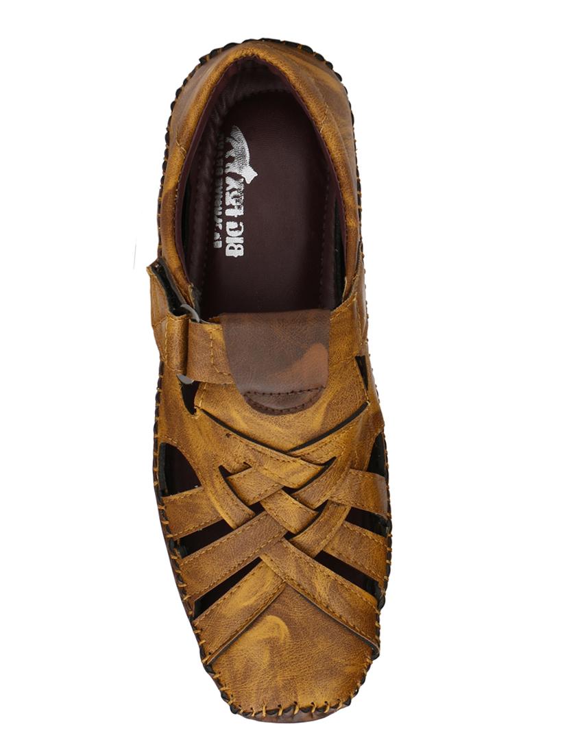 tan synthetic & mesh slip on sandals - 18737129 - Standard Image - 3