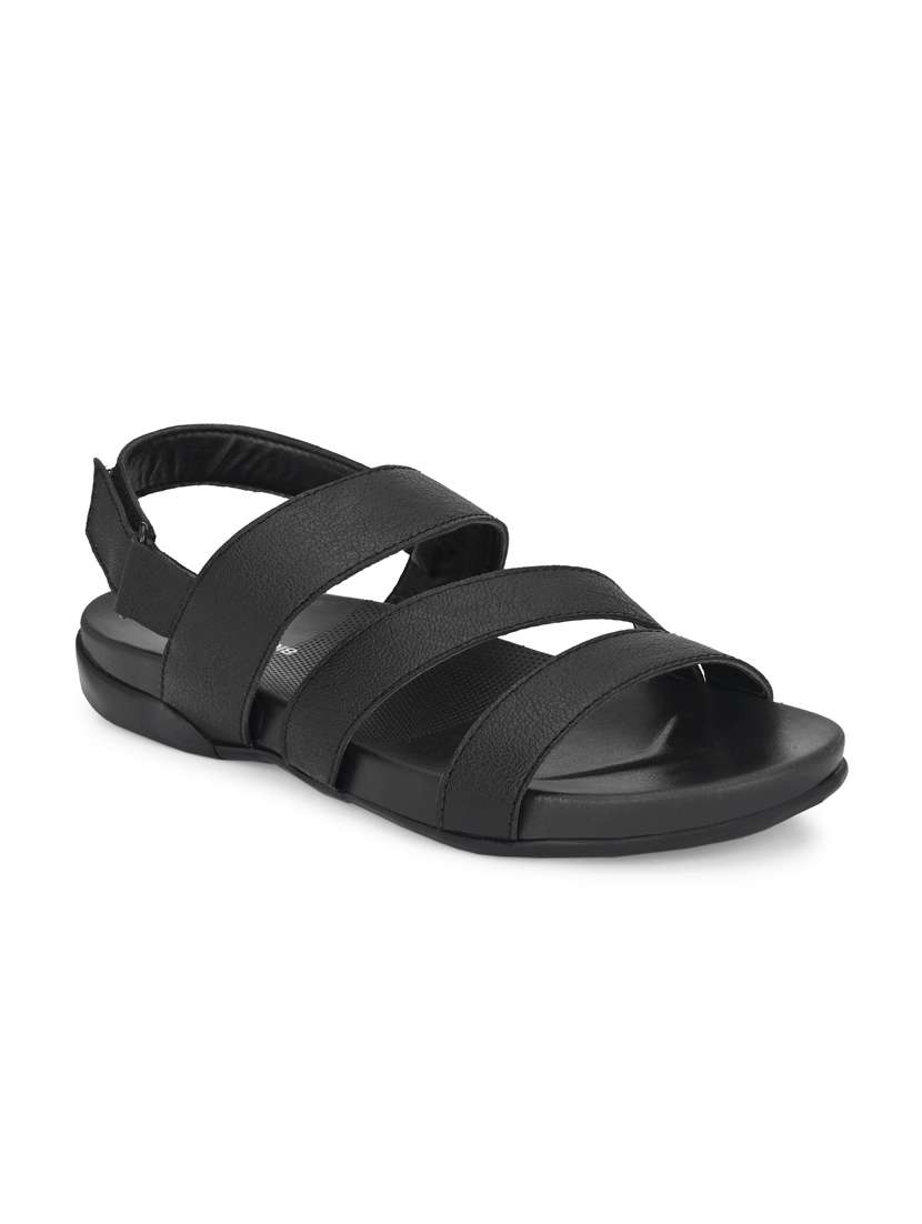 black synthetic & mesh slip on sandals - 18737140 -  Zoom Image - 0