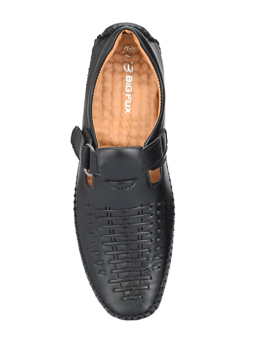 black synthetic & mesh slip on sandals - 18737147 - Standard Image - 3