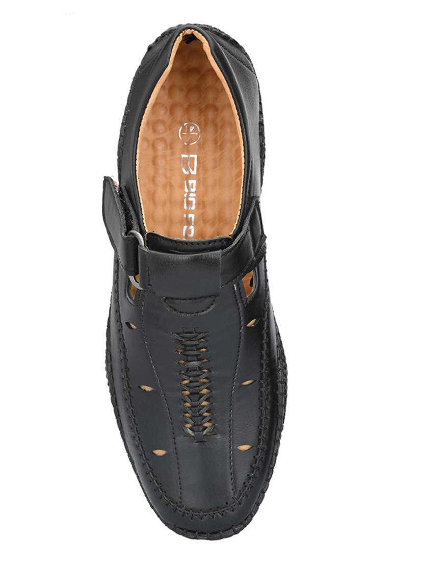 black synthetic & mesh slip on sandals - 18737156 - Standard Image - 3