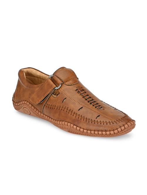 tan synthetic & mesh slip on sandals - 18737158 -  Standard Image - 0