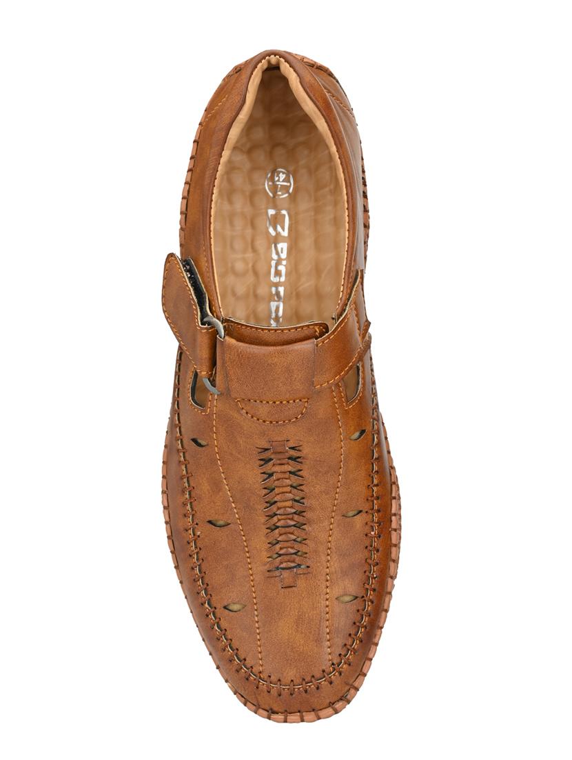 tan synthetic & mesh slip on sandals - 18737158 - Standard Image - 3