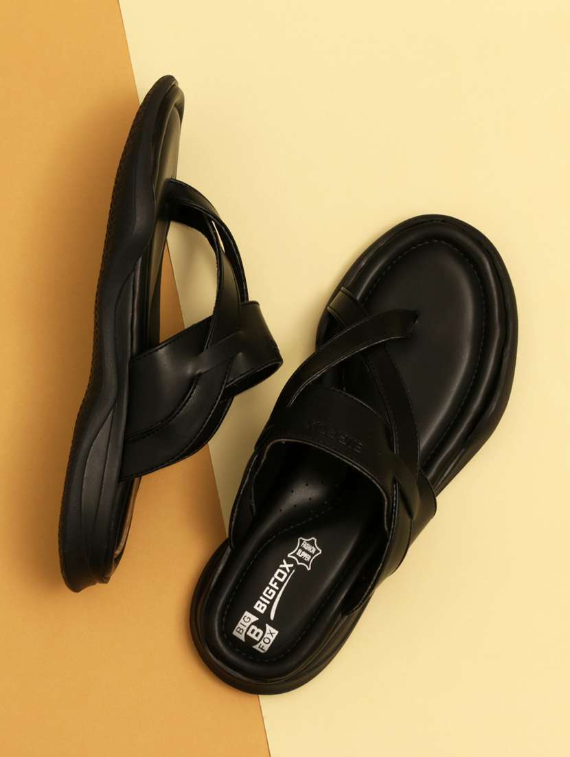 black synthetic & mesh slip on sandals - 18737160 - Zoom Image - 0