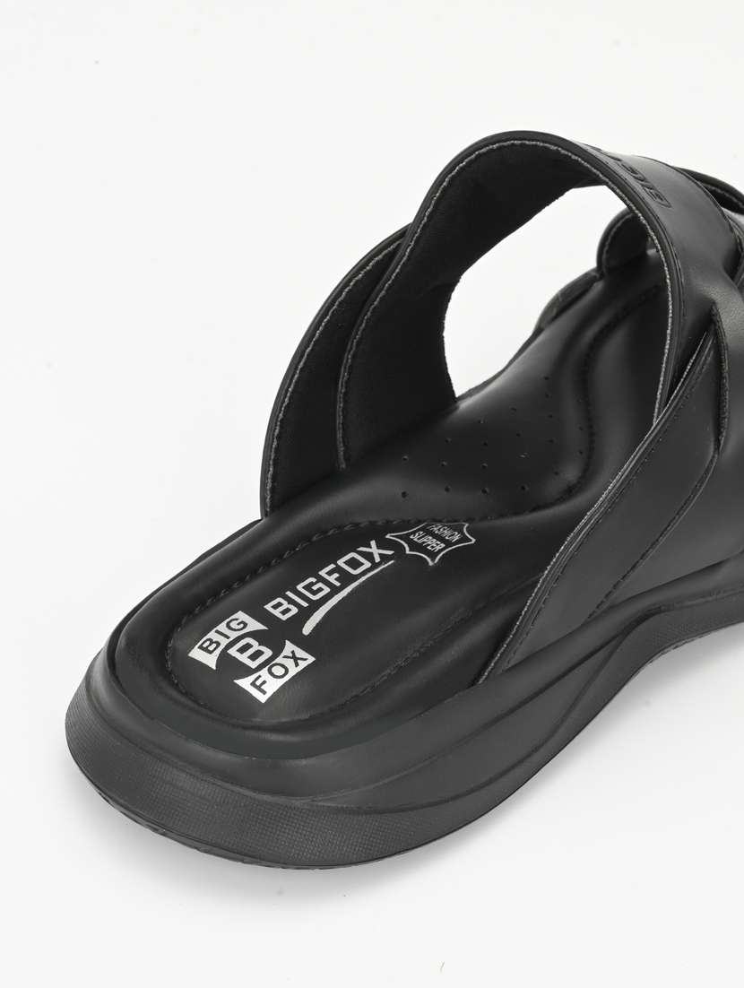 black synthetic & mesh slip on sandals - 18737160 - Standard Image - 3