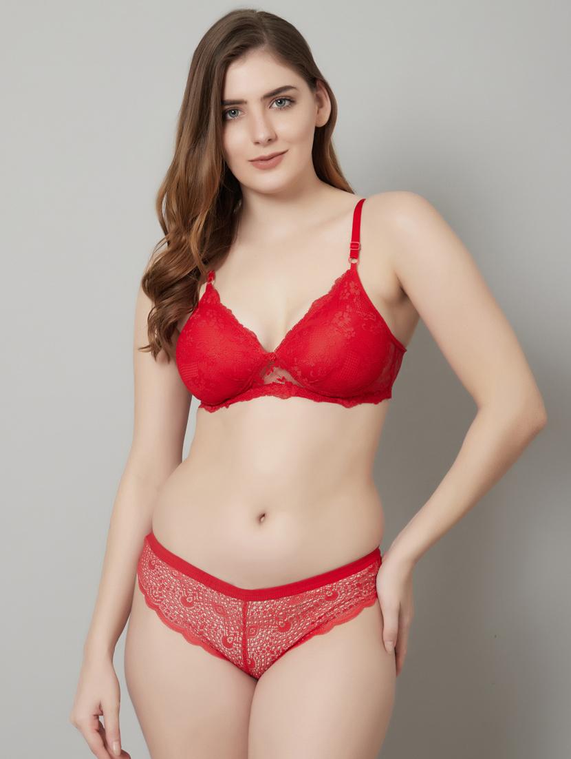 red lace bras and panty set - 18737901 - Zoom Image - 0