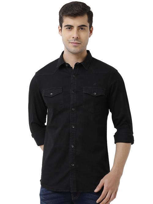 black solid casual shirt - 18738307 -  Standard Image - 0