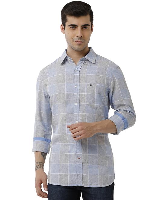 blue checkered casual shirt - 18738317 -  Standard Image - 0