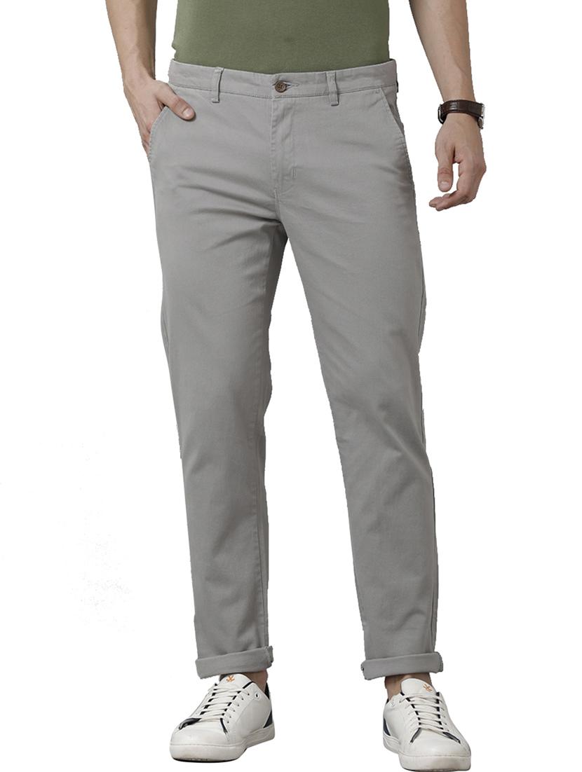 grey cotton chinos casual trousers - 18738610 -  Zoom Image - 0