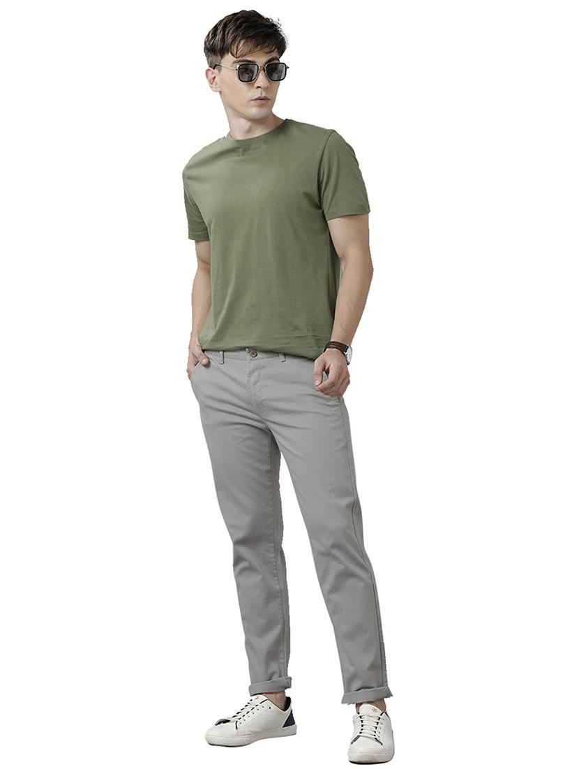 grey cotton chinos casual trousers - 18738610 - Standard Image - 3