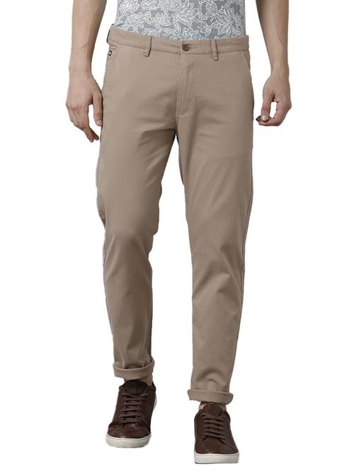 brown cotton chinos casual trousers - 18738611 - Standard Image - 0