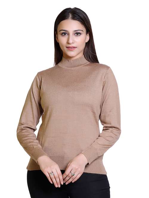 high neck solid wool cardigan - 18738975 -  Standard Image - 0