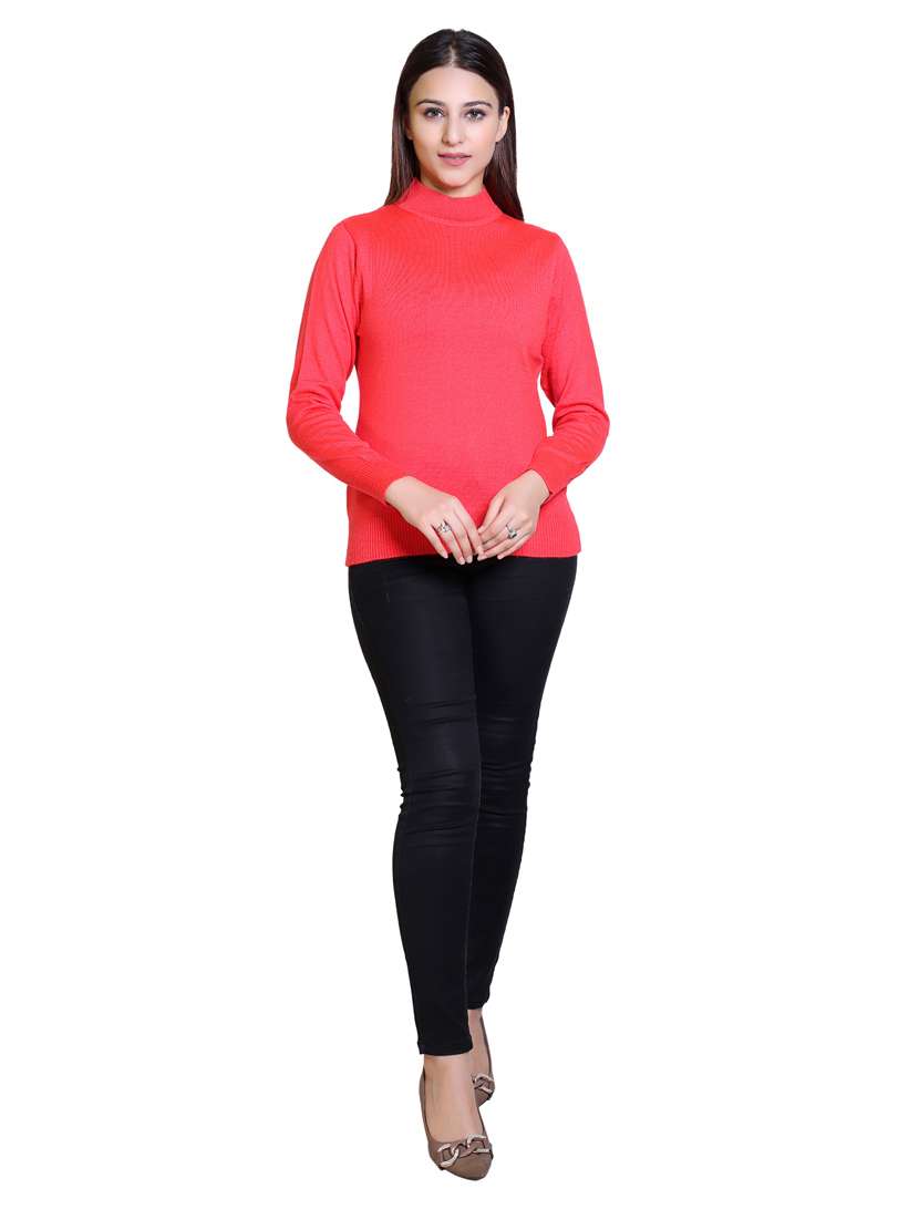 high neck solid pullover - 18738976 -  Standard Image - 3