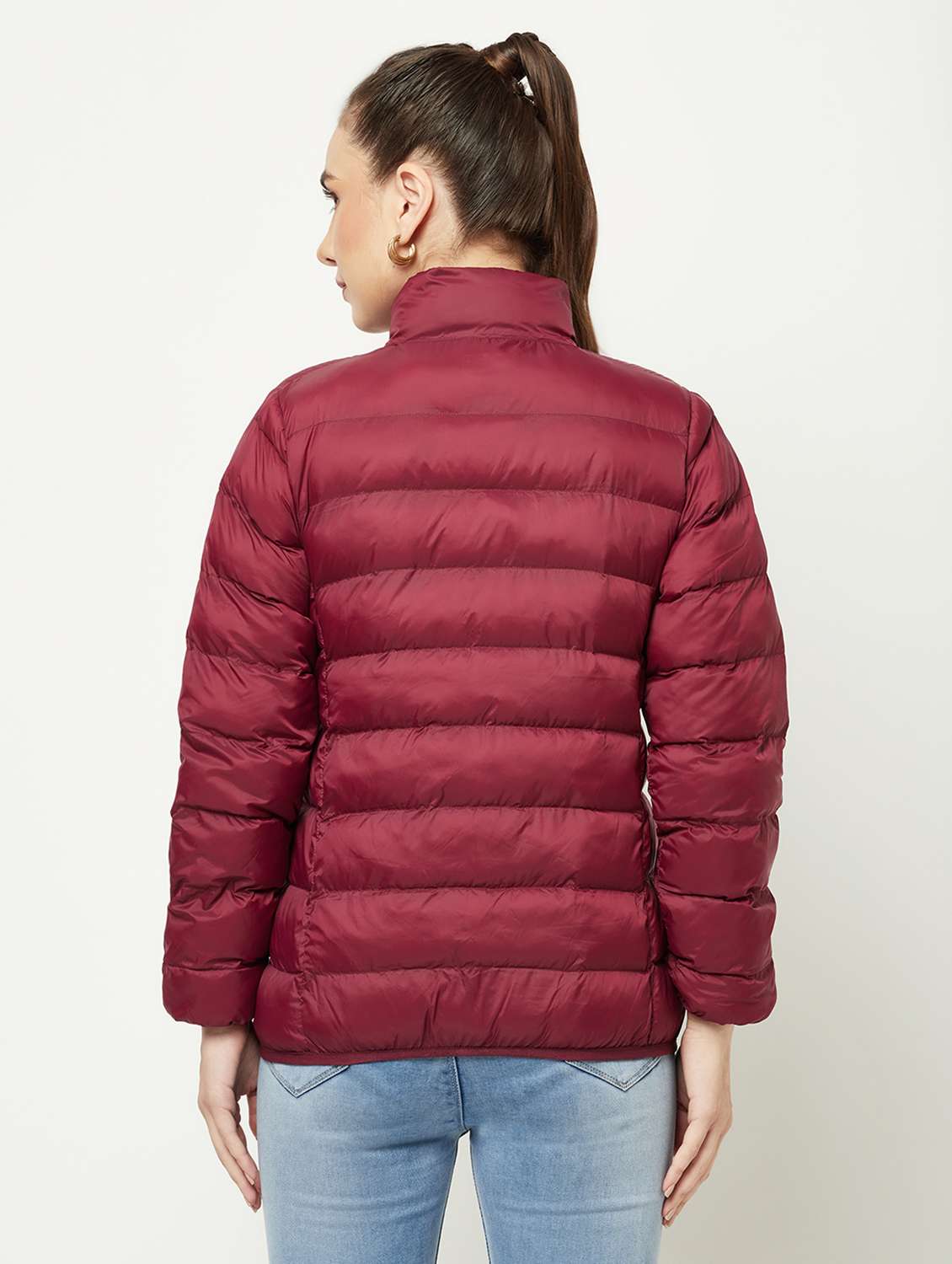 women solid long sleeve quilted jacket  - 18739035 -  Standard Image - 3