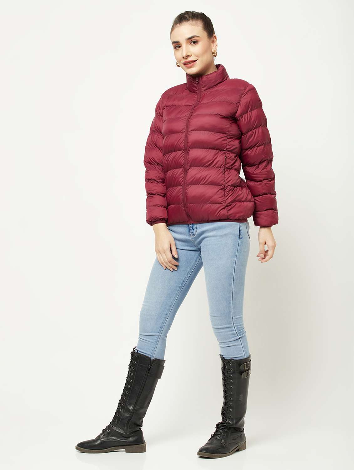 women solid long sleeve quilted jacket  - 18739035 -  Standard Image - 5
