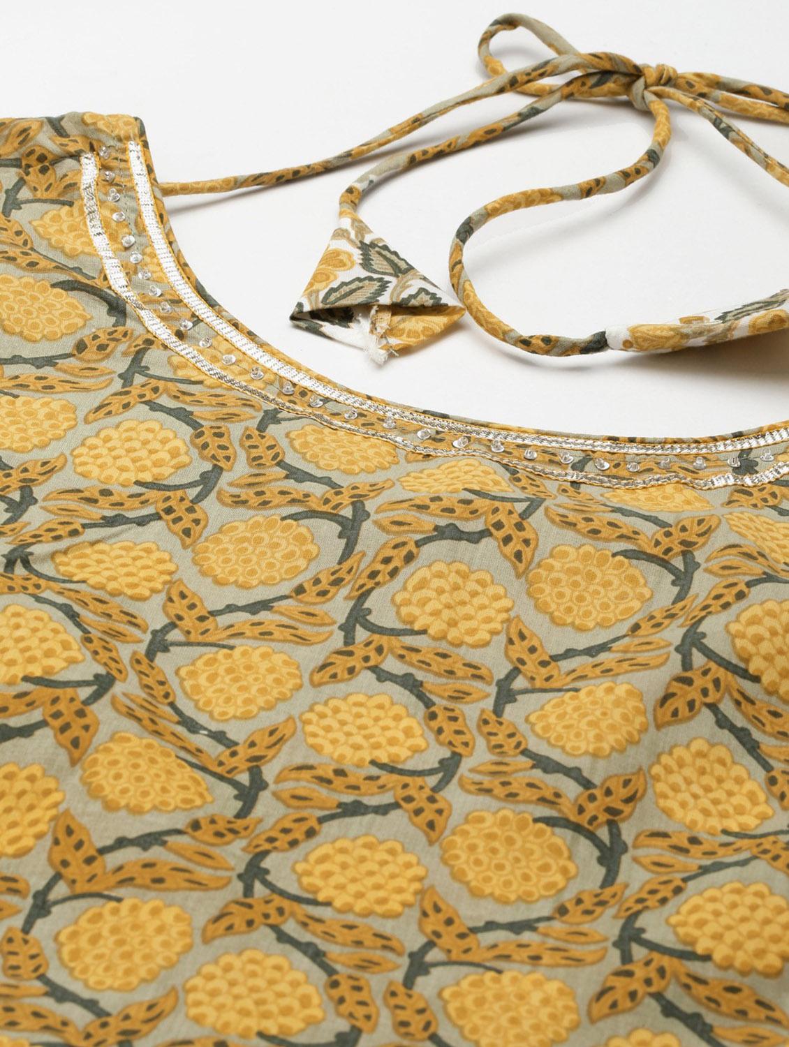 yellow cotton kurta pant set - 18739081 - Standard Image - 5