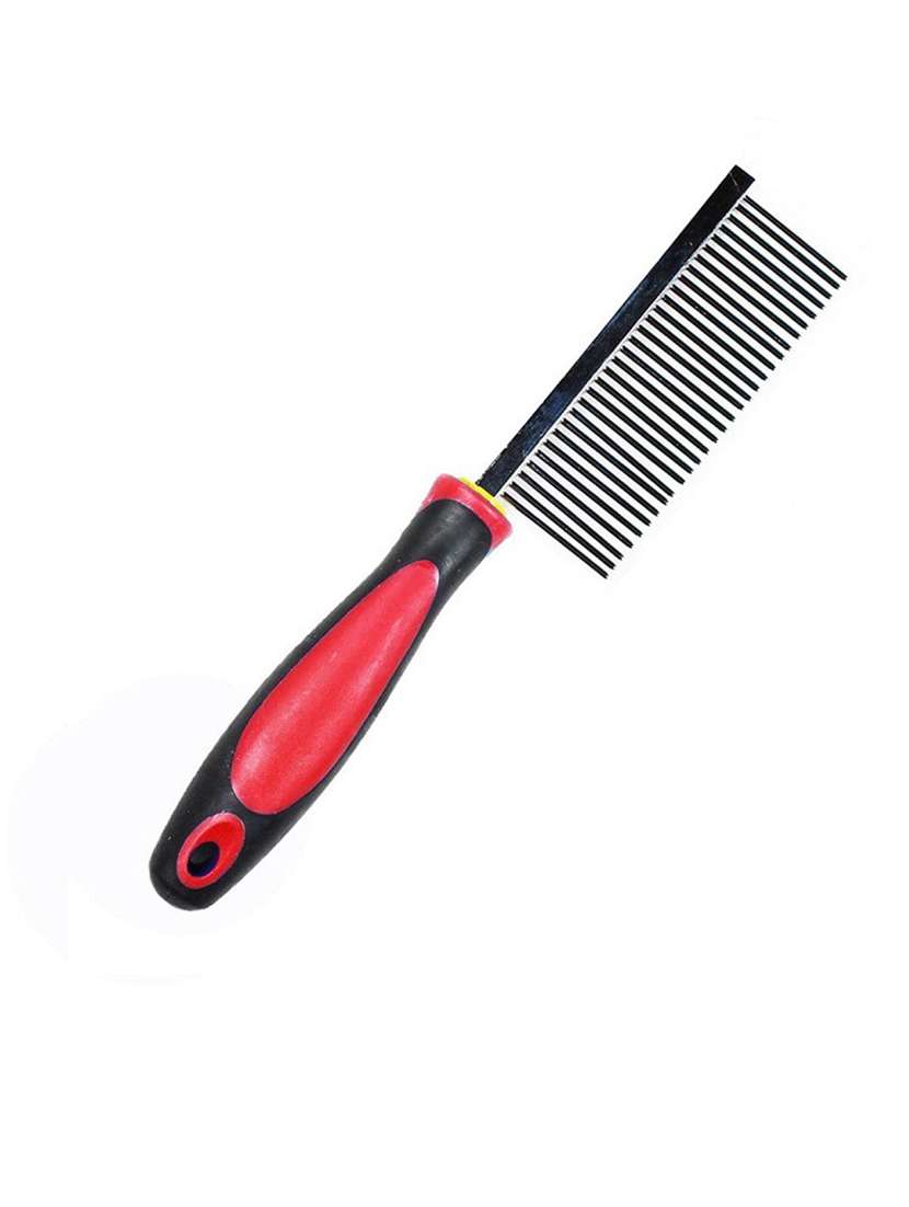 red steel pet comb brush