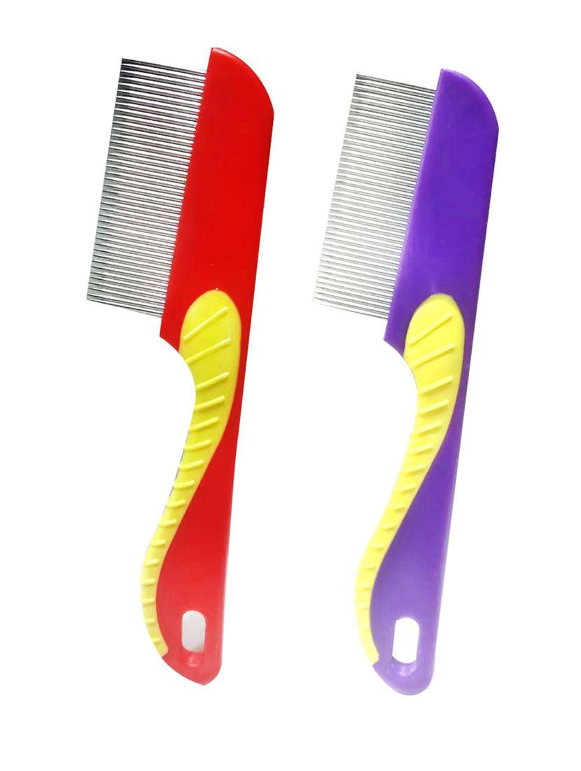 multi colored stainless steel pet comb brush
