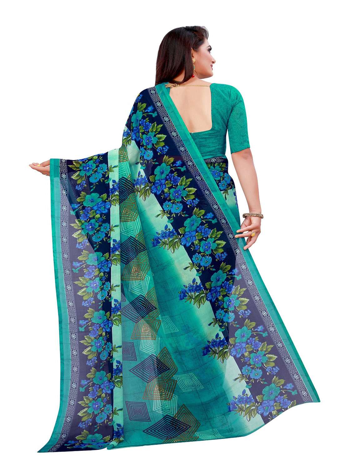 women's saree combo with blouse - 18740085 - Standard Image - 3