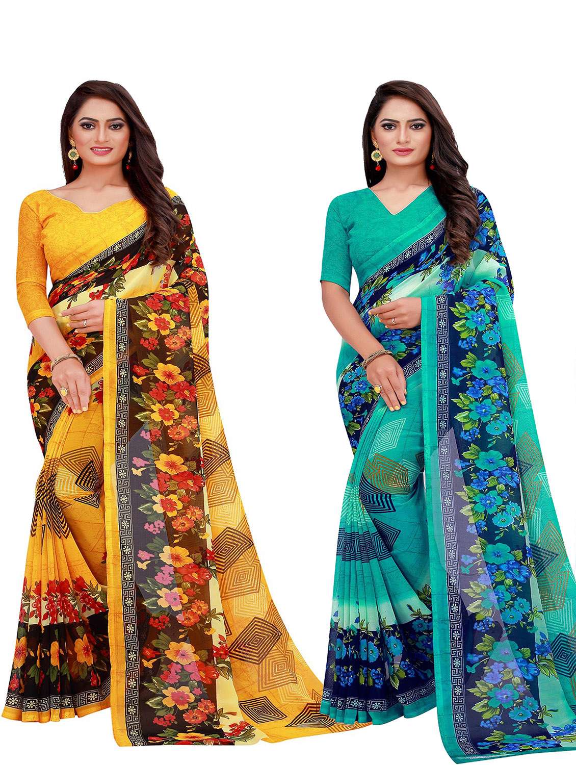 women's saree combo with blouse