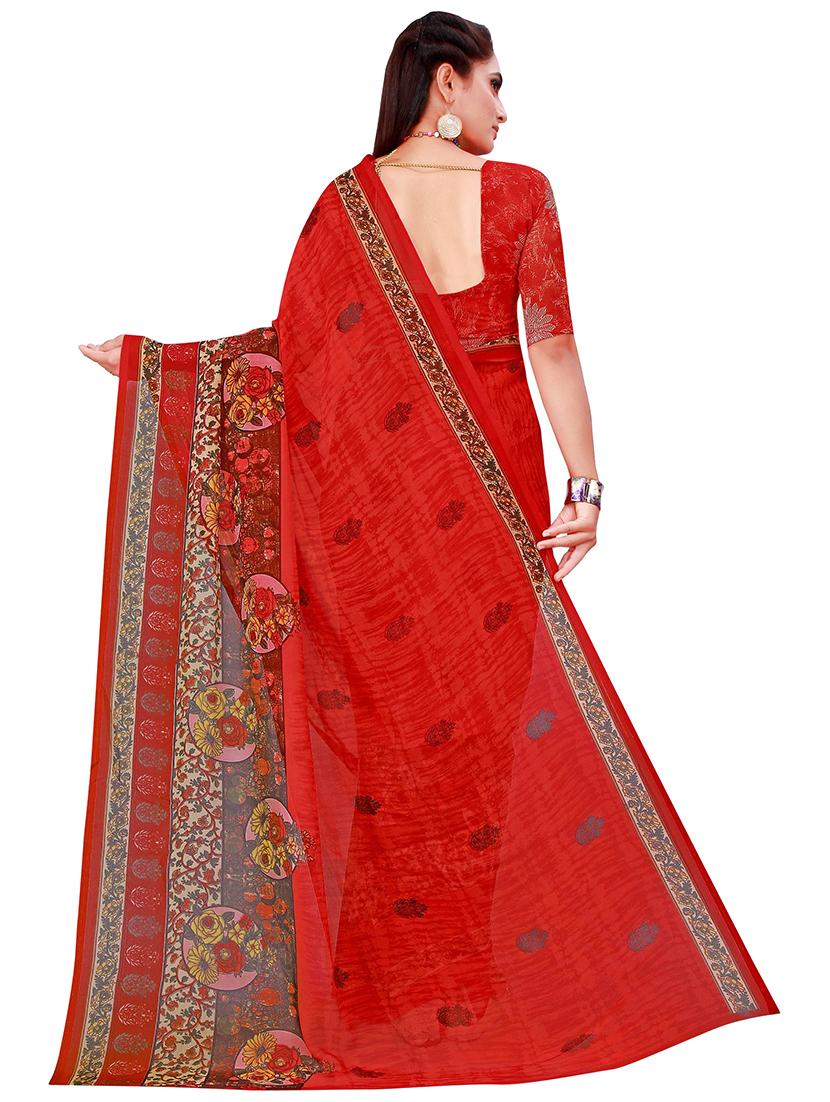 pack of 2 printed sarees with blouse - 18740286 - Standard Image - 3