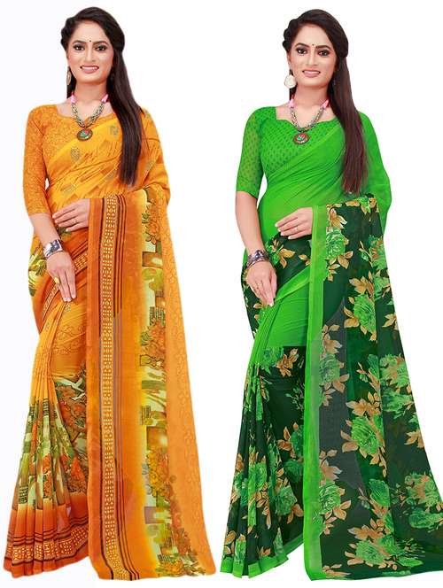 women's saree combo with blouse - 18740576 - Standard Image - 0