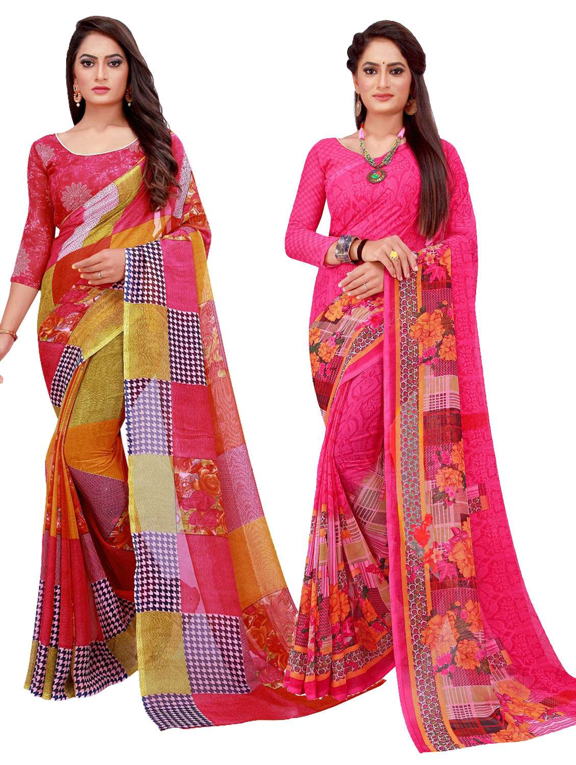 women's saree combo with blouse - 18740653 - Zoom Image - 0