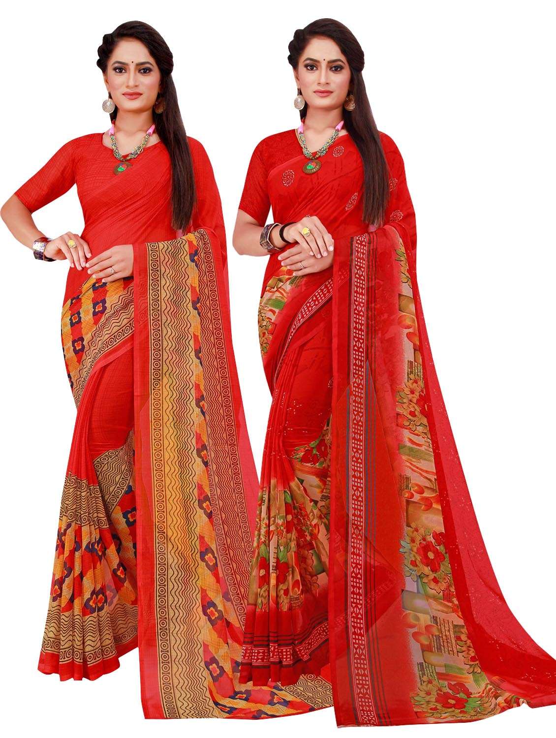 women's saree combo with blouse - 18740894 -  Zoom Image - 0
