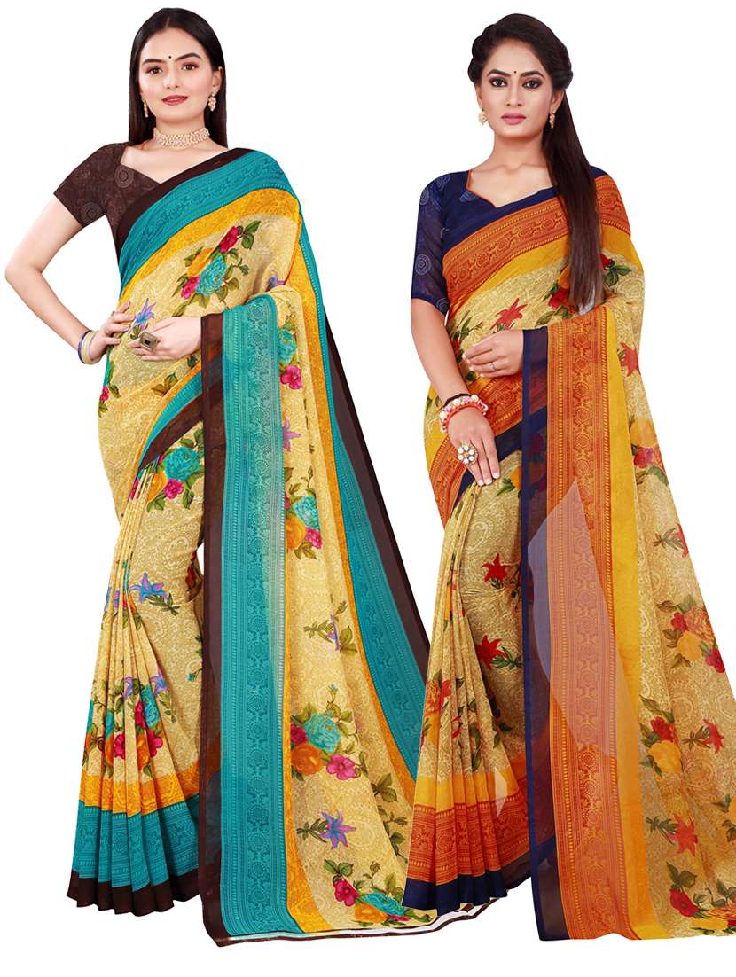 women's saree combo with blouse - 18741066 - Zoom Image - 0