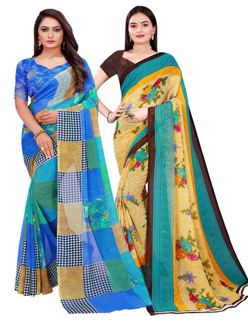 women's saree combo with blouse - 18741082 - Standard Image - 0