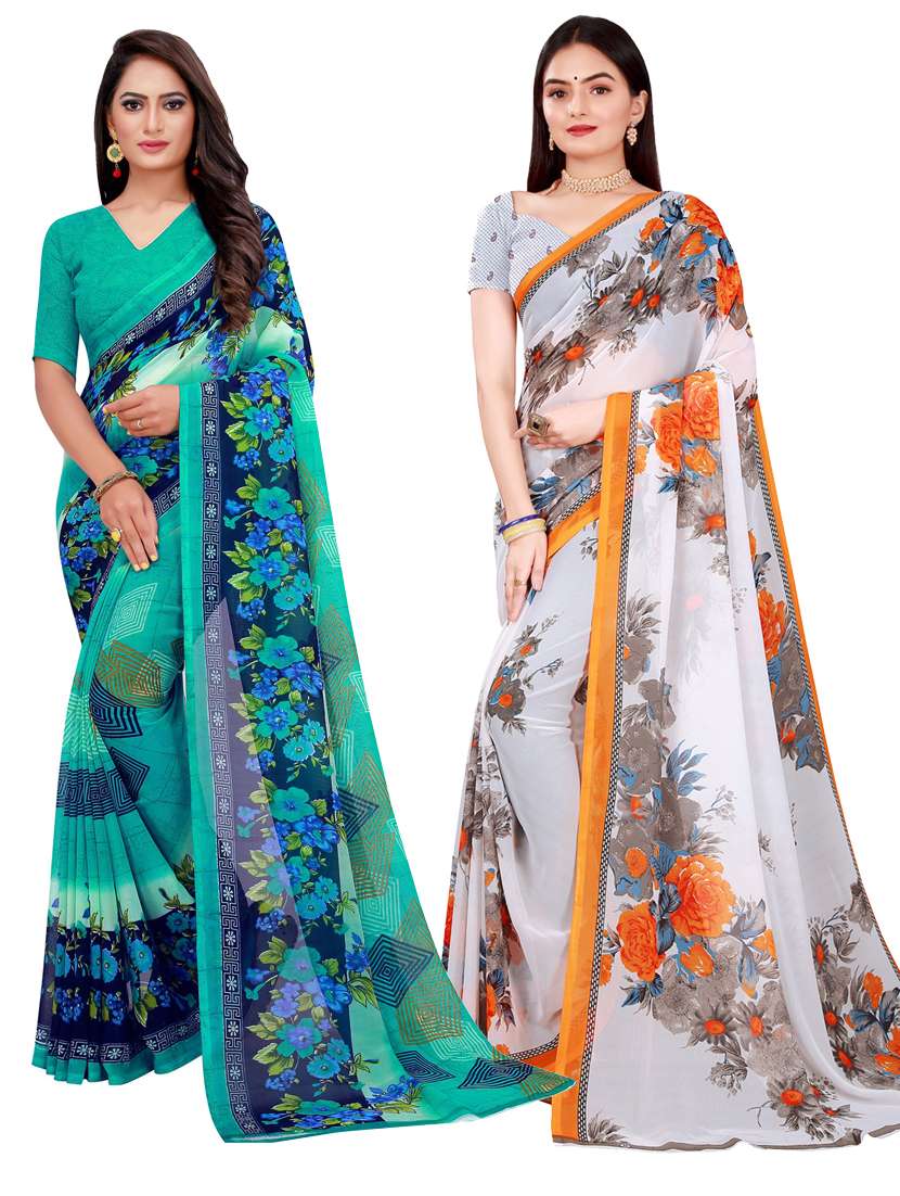 women's saree combo with blouse - 18741100 - Zoom Image - 0