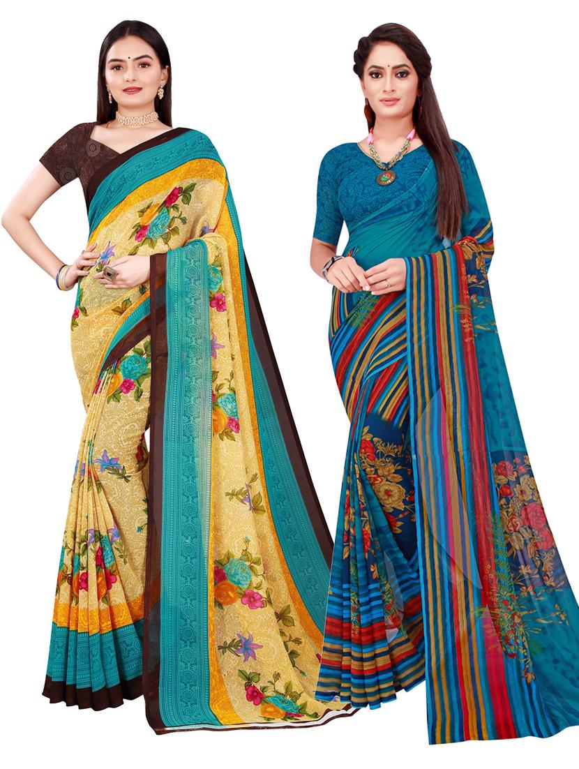 women's saree combo with blouse - 18741122 - Zoom Image - 0