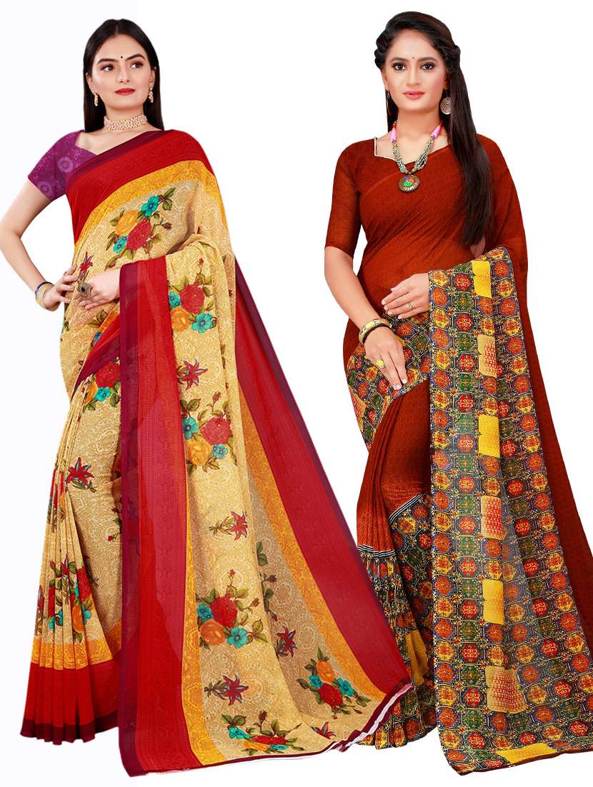 women's saree combo with blouse - 18741615 -  Zoom Image - 0