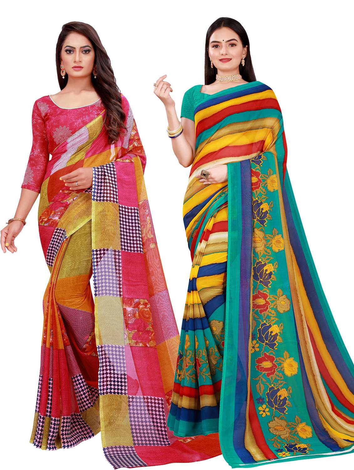 women's saree combo with blouse